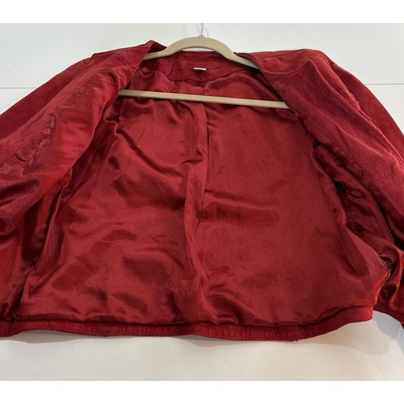 Chico's Suede Leather Braided Rose Boho classy Open Front Jacket Size 1  sz 4/6 - Picture 15 of 16